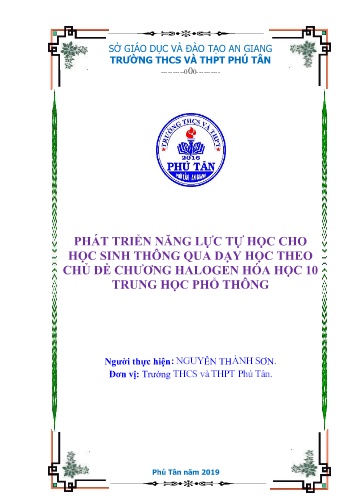 Sáng kiến kinh nghiệm Phát triển năng lực tự học cho học sinh thông qua dạy học theo chủ đề chương Halogen Hóa học 10 Trung học phổ thông