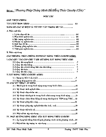 Sáng kiến kinh nghiệm Phương pháp chứng minh Bất đẳng thức Cauchy (Côsi)