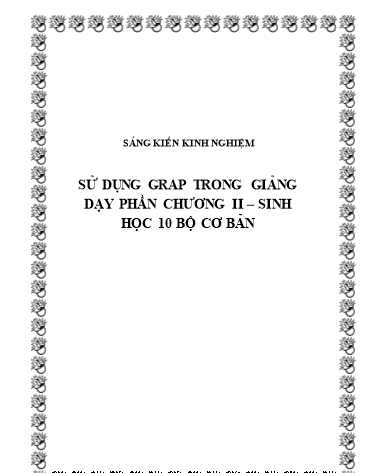 Sáng kiến kinh nghiệm Sử dụng grap trong giảng dạy phần chương II – Sinh học 10 bộ cơ bản